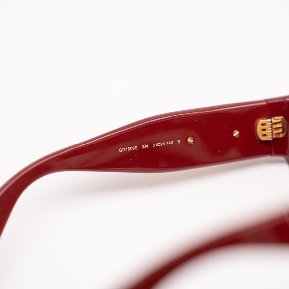 Gucci GG1809S Rectangular Sunglasses Red Gold Acetate main image 8